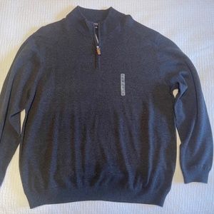 XL Dark Gray Roundtree & Yorke Quarter Zip Sweater - NWT